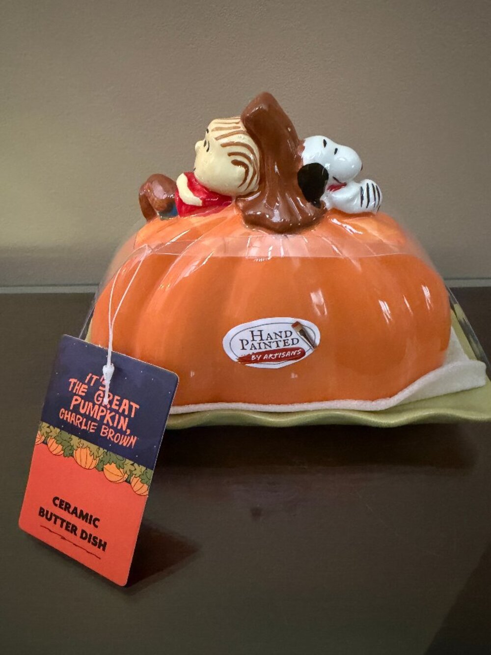 Peanuts Snoopy & Linus Great Pumpkin Butter Dish NWT 2026